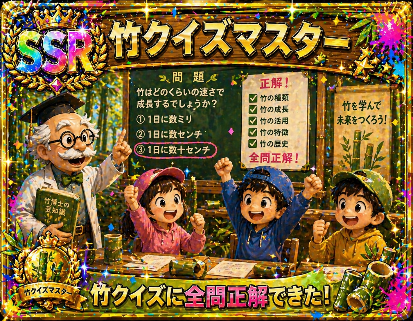 竹クイズ全問正解をテーマにしたスキルカード