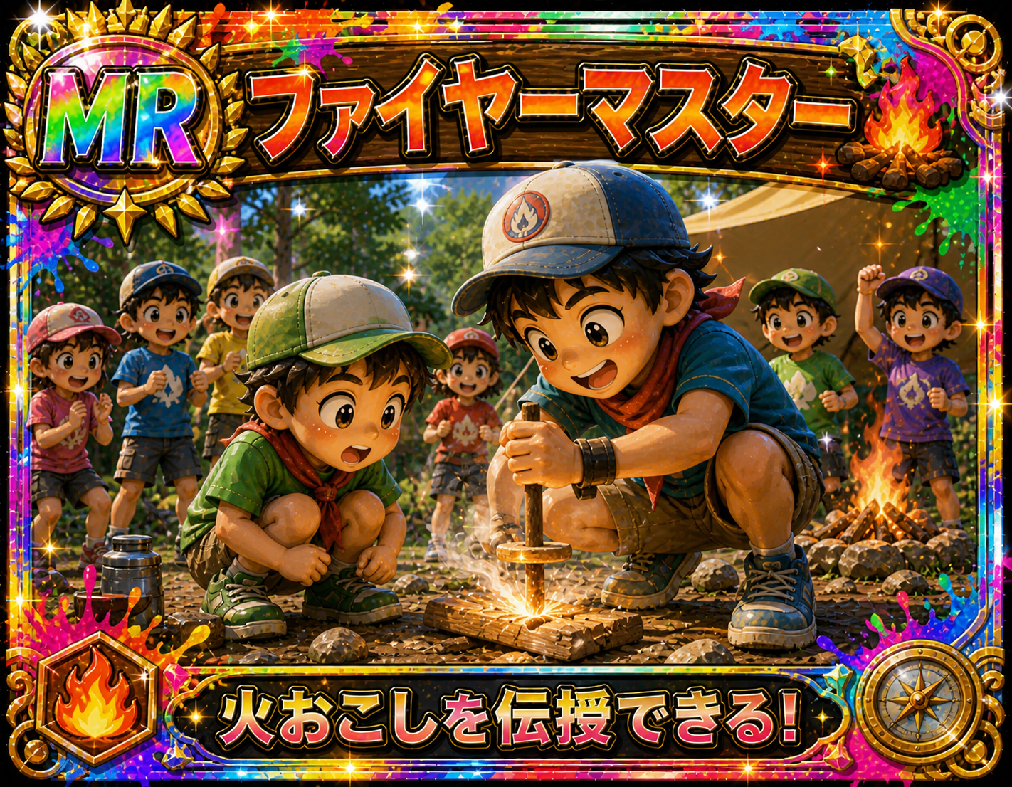 火おこしをテーマにしたスキルカード
