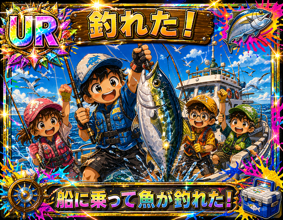 船釣り体験をテーマにしたスキルカード