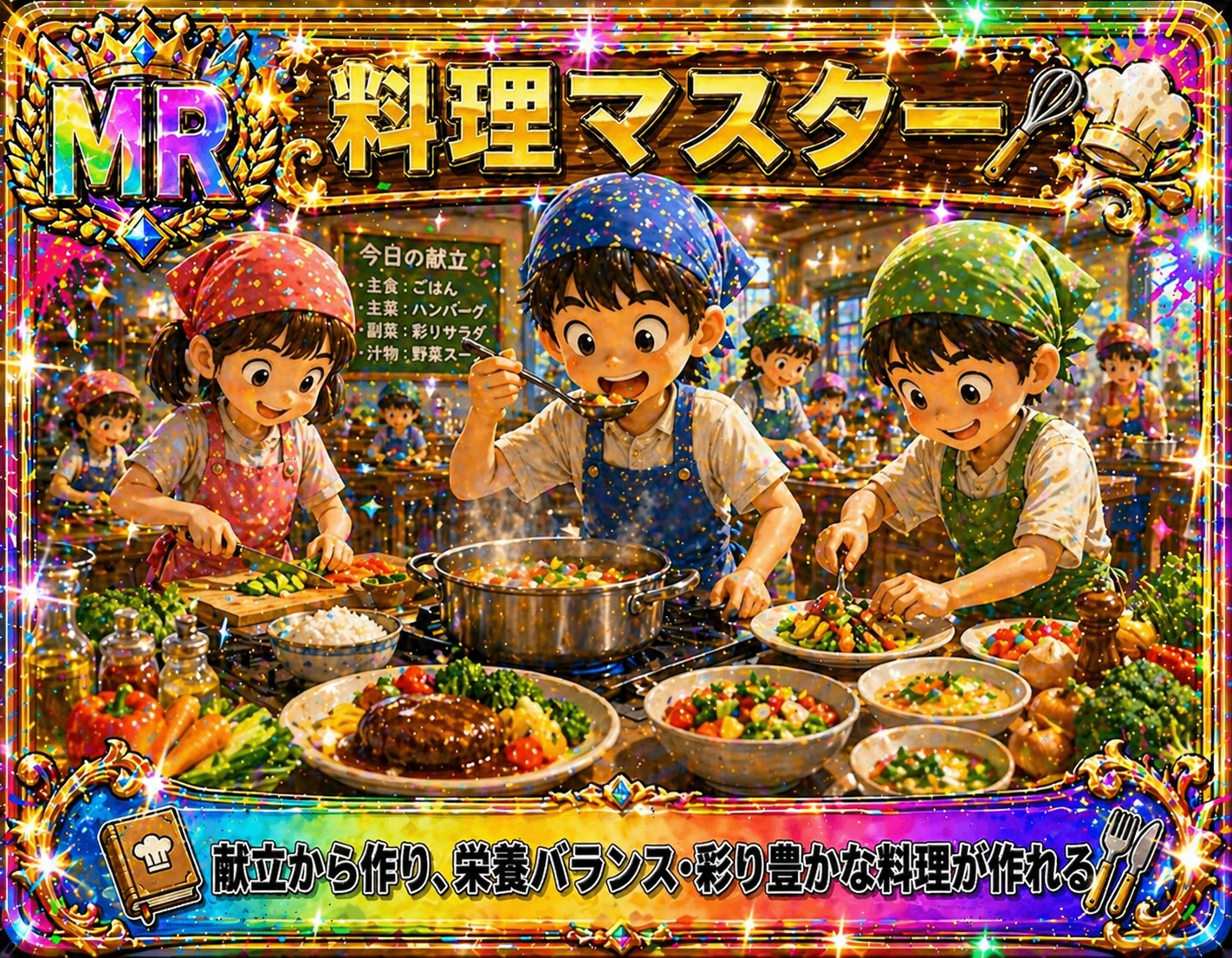 料理体験をテーマにしたスキルカード